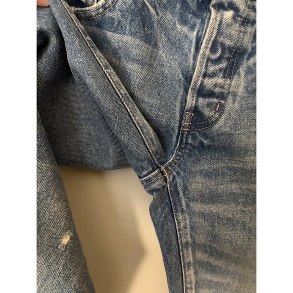 Moussy Vintage Kelley Straight-Leg Tapered Distressed Button Fly Denim Jeans 27 - Picture 6 of 11